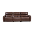 Kobilino 3-seat power recliner sofa in brown, front view