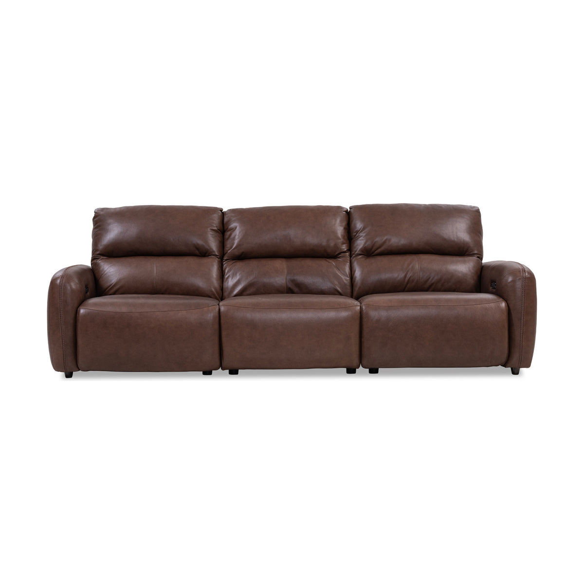 Kobilino 3-seat power recliner sofa in brown, front view