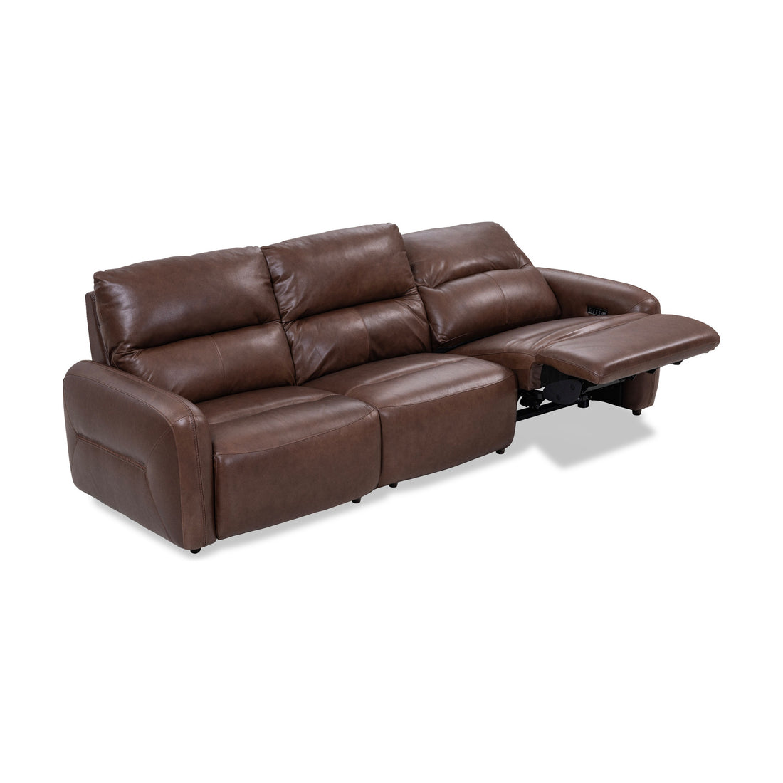 Kobilino 3-seat power recliner sofa in brown, front view