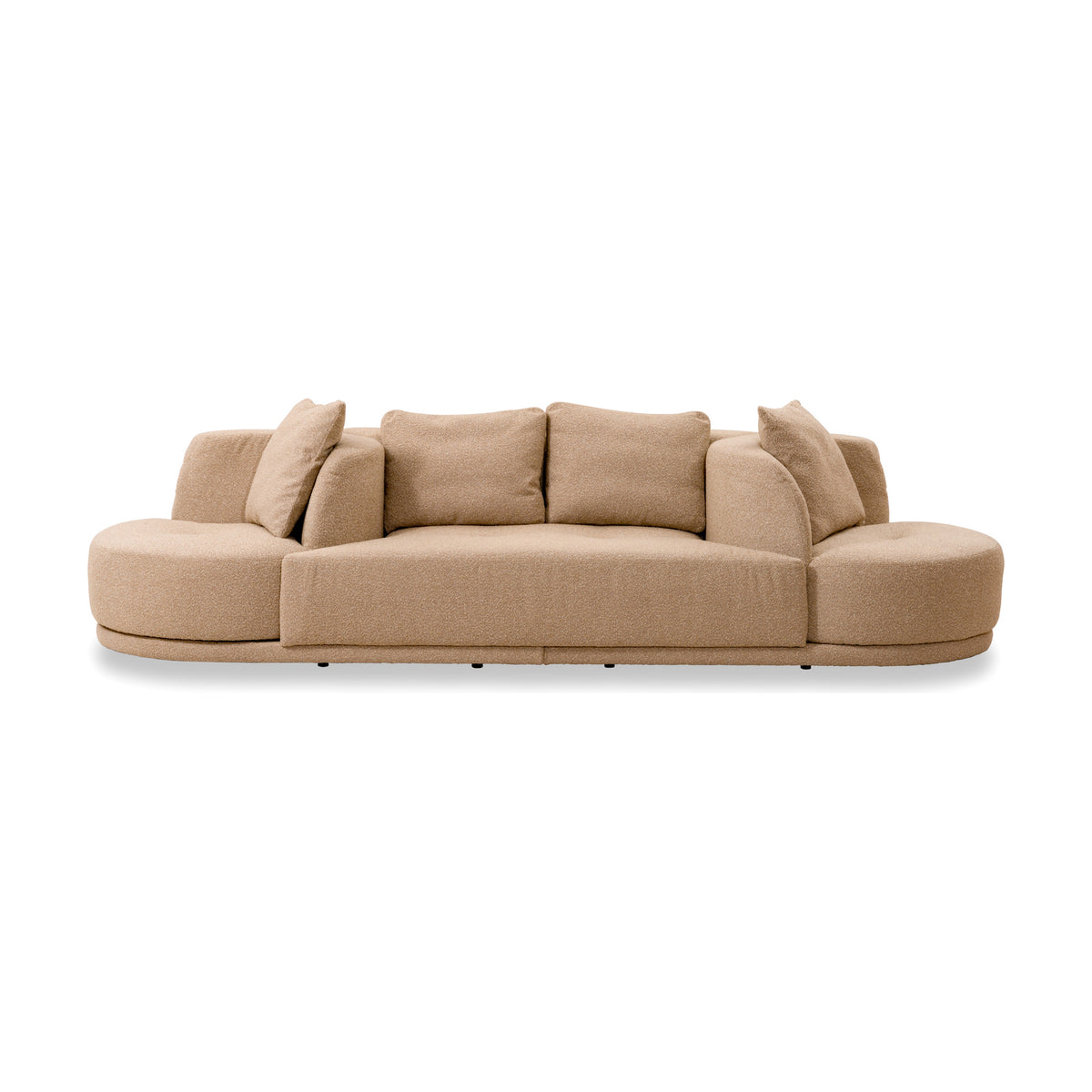 Krushuna 4-seater sofa in beige fabric, front view