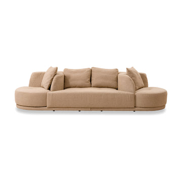Krushuna 4-seater sofa in beige fabric, front view